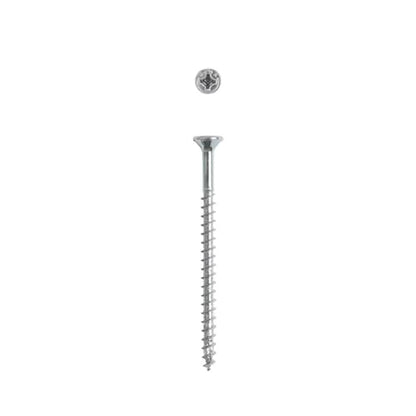 #8 x 2-1/2" Interior Flat Head Construction Wood Screws (1500 pcs) Phillips Square Unidrive Zinc - size: #8 x 2-1/2"