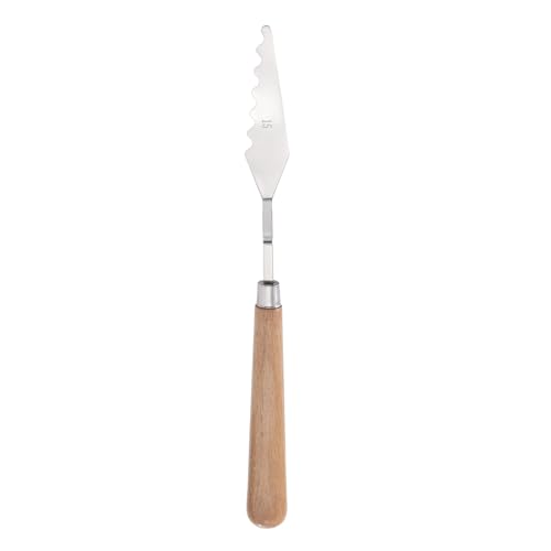 MECCANIXITY HM#15 Palette Knives 19mm Width Stainless Steel Spatula Painting Pallet Knife with Wood Handle for Oil Painting Acrylic Canvas Mixing Spreading - style: HM#15 + 19mm