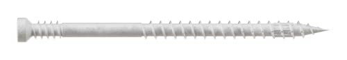 Simpson Strong-Tie FT07212R100W Finish Trim Screw — #7 x 2-1/2 in. T10, Trim-Head, Quik Guard, White (100-Qty)