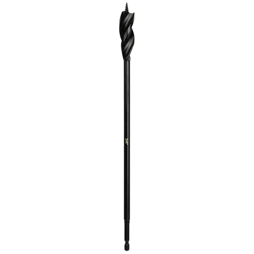 3/4 Inch x 12 Inch 3-Flute Auger Bit, Greycore Tools Wood Drill Bit for Hard and Soft Wood, 1/4” Quick Change Shank, Woodworking Auger Bits (3/4” x 12” Auger) - size: 3/4" x 12", style: 12 Inch