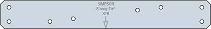 Simpson Strong-Tie ST9 ST 9 in. 16-Gauge Galvanized Strap Tie (Pack of 100)