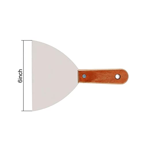 Utoolmart Putty Knife Scraper 6" Stiff Putty Knives with Wooden Handle - size: 6inch