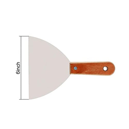 Utoolmart Putty Knife Scraper 6" Stiff Putty Knives with Wooden Handle - size: 6inch