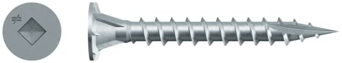 Simpson Strong-Tie CB3BLG158S Fiber-Cement Board Screw (Collated) - #10 x 1-5/8 in., #3 Square Drive (Undersized), Ribbed Wafer Head, Coarse Threads, Type 17 Point (1500-Qty)