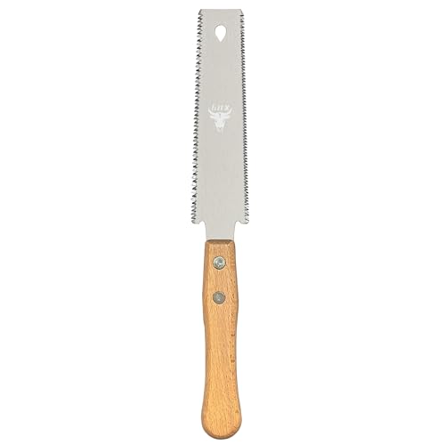 6 Inch Small Japanese Pull Saw Double Edge with Beech Handle SK5 Flexible Flush Trim Saw Cut for Woodworking