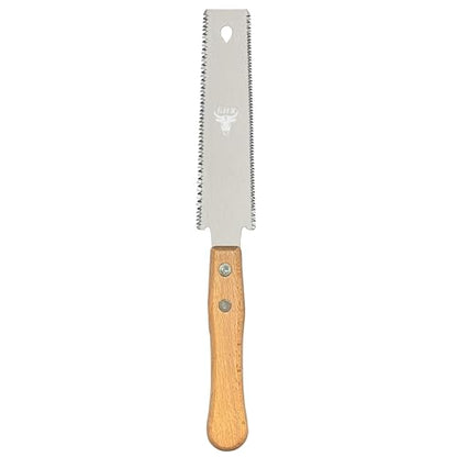 6 Inch Small Japanese Pull Saw Double Edge with Beech Handle SK5 Flexible Flush Trim Saw Cut for Woodworking