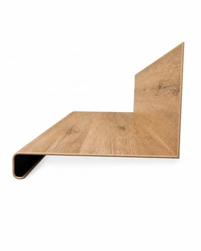 Luxury Vinyl Plank Flush Stair Nose Kit – Tread + Riser Combo (French Oak) - color: French Oak