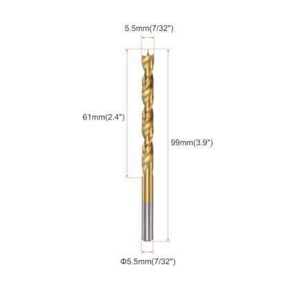 HARFINGTON 3pcs Brad Point Drill Bit 5.5mm/7/32 Dia Straight Round Shank - size: 5.5mm