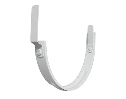 8" Halfround Gutter Hanger - Aluminum - Powder Coated to Match Gutter Coil Color- Works on Straight and Slanted Fascia (8" Halfround) (White, 8 inch) - color: White