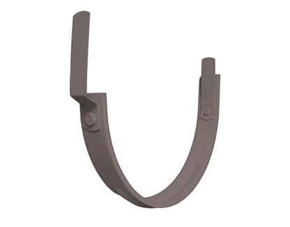 Halfround Gutter Hanger - Aluminum - Powder Coated to Match Gutter Coil Color - Works on Straight and Slanted Fascia (Terratone, 8" Halfround) - color: Terratone