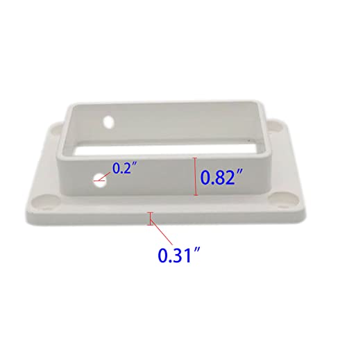 2-Pack 2" x 3.5" Slotted Handrail Bracket Kit, White Vinyl Fence & Railing Brackets with Screws - Easy Mount for Decks, Porches & Walls
