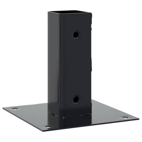 12 Pcs Post Bases for 1.81 x 1.81 Inch Square Posts, Heavy Duty Anthracite Powder-Coated Steel Fence Post Anchor Brackets for Gazebo Porch Rails Mailbox and Deck Supports - color: Anthracite-A, size: 1.81 x 1.81" (L x W)