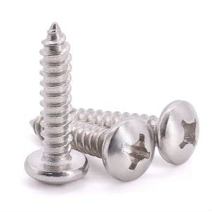 #14 x 1/2" Phillips Pan Head Sheet Metal Screws 304 Stainless Steel 30Pcs - size: #14 x 1/2