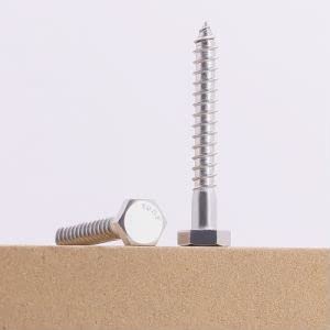 1/2 x 2-1/2" (6 pcs) Hex Lag Screws Bolts, 304 Stainless Steel 18/8, Hexagon Head Wood Screws for Heavy Duty Applications Like Deck Fence Floor - size: 1/2 x 2-1/2