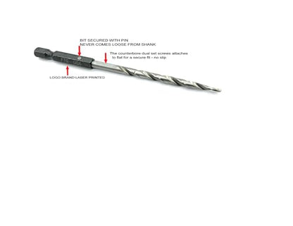 FTG USA 6 Pc #6 (9/64") 6 Pc #8 (11/64") Tapered Countersink Drill Bit Set - size: #6#8, style: Same Sort 6 Pc