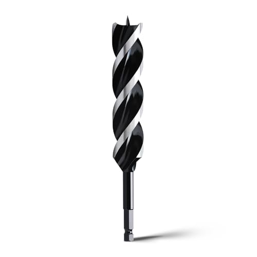 1-1/5" x 9" Auger Drill Bit for Soft and Hard Wood,Hex Shank - size: 1-1/5", style: 9"