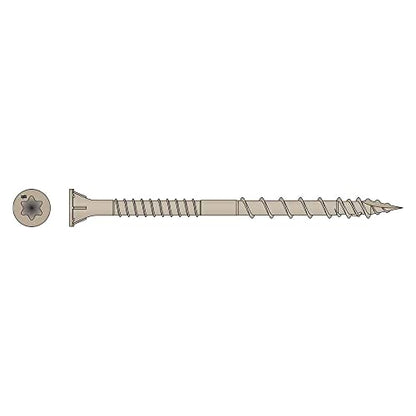 Simpson Strong-Tie DSVT3R1LB Deck-Drive DSV Wood Screw — #10 x 3 in. T-25, Flat Head, Quik Guard, Tan (1 lb.)