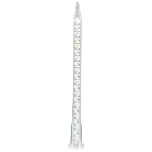 CosmoMix Helical Static Mixer Nozzle Tube Tip, Bayonet Connection, 6 Inches, 21 Elements, 10 Pieces Epoxy Mixing Nozzle Tip, For AB Glue Acrylic Adhensive Gun Mixer(RCS07-21S)