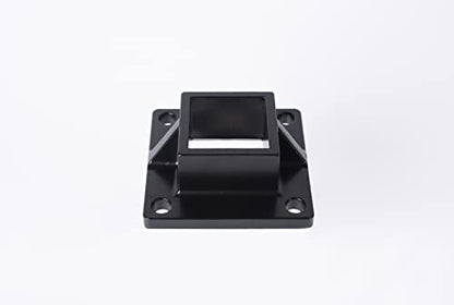 Floor Mount Post Plange for 2" Square Fence Post and Deck Railing, Heavy Duty, Aluminum,Black - size: 2" post flange