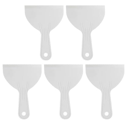 HARFINGTON 5pcs Putty Scraper 4.9" Width 1.5mm Thin Flexible Plastic Putty Knives for Taping Drywall Spreading Painting Wall Scratching Gray - size: 4.9"