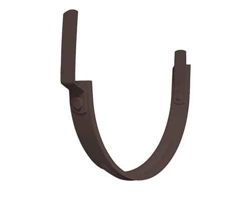 8" Halfround Gutter Hanger - Aluminum - Powder Coated to Match Gutter Coil Color - Works on Straight and Slanted Fascia (8" Halfround) (Musket Brown, 8 inch) - color: Musket Brown
