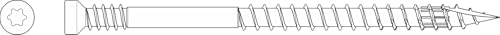 Simpson Strong-Tie FT07212R100W Finish Trim Screw — #7 x 2-1/2 in. T10, Trim-Head, Quik Guard, White (100-Qty)