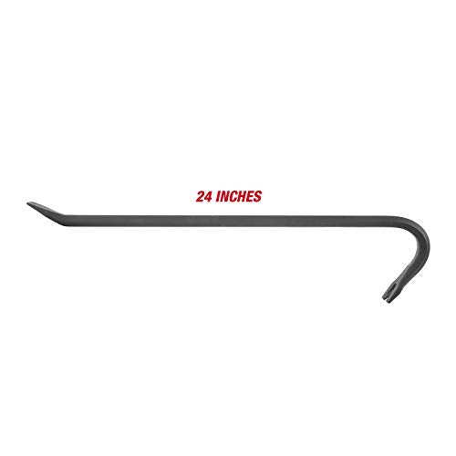 GreatNeck WR24 Wrecking Bar, 24 Inch | Pry, Strike, & Demo with Single Rugged Tool | Slotted Nail Puller & Hardened Prying Edge | Drop Forged Steel Construction Tool | Rust Resistant - size: 24-Inch