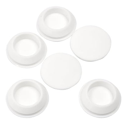 6 Pcs 28 mm Silicone Rubber Plugs for 28-30 mm (1-1/8"-1-3/16") Round Holes - color: White, size: DH:1-1/8"(28mm)