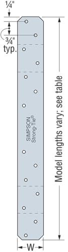 Simpson Strong-Tie Hardware Bracket HRS8 - Heavy Strap Tie, Strong Tie Brackets - 8 in, 50 Count