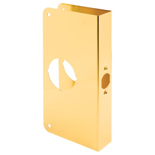 Prime-Line U 9549 Brass Lock and Door Reinforcement Plate for 1-3/8 In. Thick Doors, Brass Finish (Single Pack) - size: 1-3/8"
