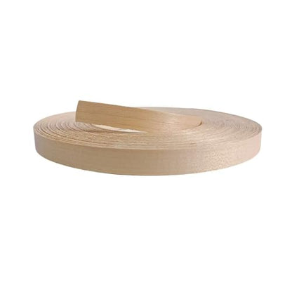 Maple Wood Veneer Edge Banding Tape,1/2 inch ×50ft Preglued Iron On Wood Veneer,Backed with Hot Melt Self Adhesive Strips,Plywood Edgebanding Roll for Cabinet Furniture Edging Trim - size: 1/2" x50'