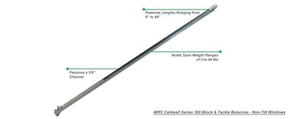 WRS 34" Series 300 Block and Tackle Window Balance, Stamp 33-5, Non-Tilt - size: 33-5 (29-32 lbs)