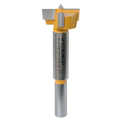 Forstner Bit 3/8 inch Shank, 1-1/16 inch Cutting Diameter, Forstner Drill Bit for Woodworking, Drilling Hole Saw Set, Auger Opener, Hinge Hole Cutter for Plastic, Plywood Products - size: 1-1/16"Diameter,3/8"Shank