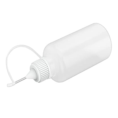 Hulless 12 Pcs 1 Ounce Needle Bottle Plastic Dropper Bottles White Lid