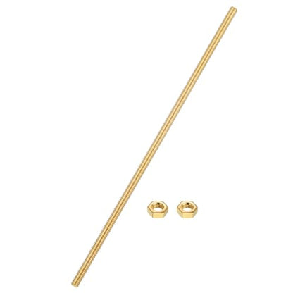 uxcell Brass Fully Threaded Rod, M6x1mm Pitch Right Hand Threads Studs with Solid Brass Hex Nuts, 250mm/10 Long Threaded Screw Rods Fasteners for Anchors Bolts Hangers Clamps - size: M6x1mmmm250mm