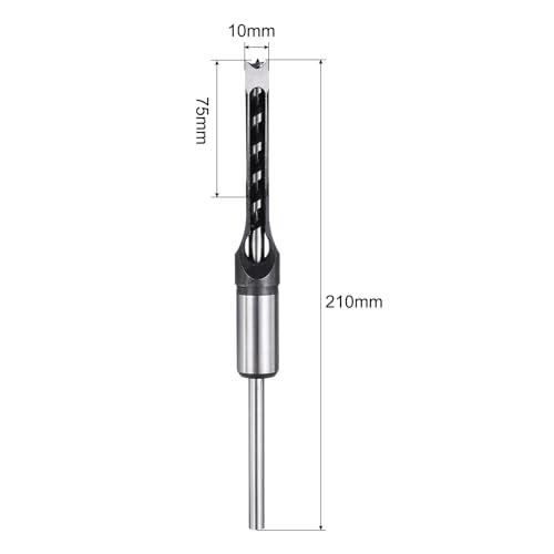 uxcell Square Hole Drill Bit for Wood 10mm Hollow Chisel Mortiser Auger Spur Cutter Tool, High Carbon Steel for Woodworking Carpentry - size: 10mm