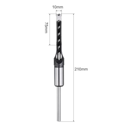 uxcell Square Hole Drill Bit for Wood 10mm Hollow Chisel Mortiser Auger Spur Cutter Tool, High Carbon Steel for Woodworking Carpentry - size: 10mm