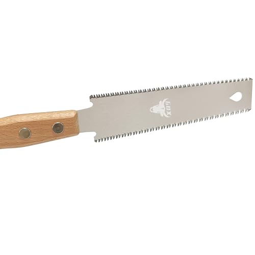 6 Inch Small Japanese Pull Saw Double Edge with Beech Handle SK5 Flexible Flush Trim Saw Cut for Woodworking