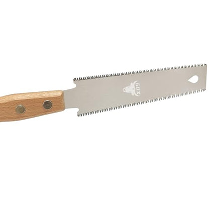 6 Inch Small Japanese Pull Saw Double Edge with Beech Handle SK5 Flexible Flush Trim Saw Cut for Woodworking