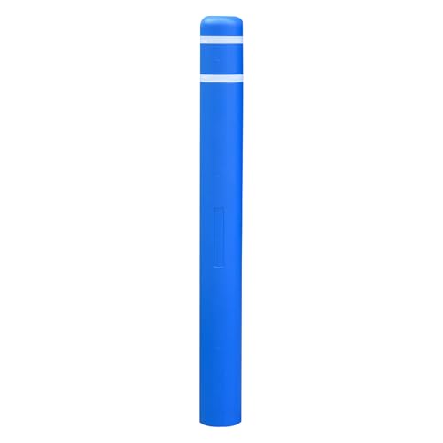 OrangeStar Bollard Cover 4" x 46" Blue with 2 Reflective Collars - color: Blue, size: 4"x46"