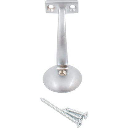Stone Harbor Hardware Heavy-Duty Extended Handrail Bracket, Satin Chrome - color: Satin Chrome