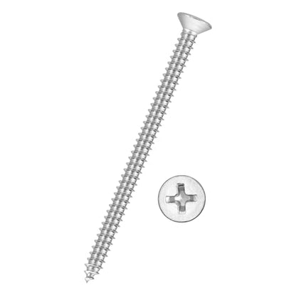 100pcs Phillips Wood Screws #8x2-1/2 304 Stainless Steel Silver - color: Silver, size: #8x2-1/2"