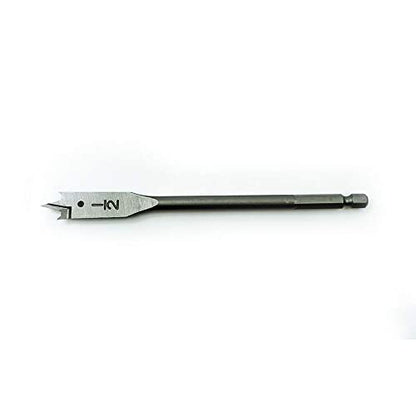 Benchmark Abrasives 1/2" x 6" Spade Drill Bit with Quick-Change Hex Shank Hole Cutter for Woodworking, Drilling, High-Speed Steel Paddle Flat Bits (1/2" x 6") - size: 1/2" x 6"