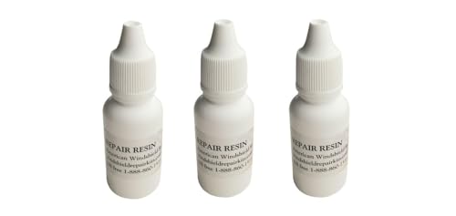 Windshield Repair Resin 3 Pack 15ml Bottles with Built in Dropper - 150 Repairs or More - UV Curable Cracked Glass Rock Chip Repair Resin - for Windshield Chip Repair Kit Bridge Injector - size: 3 Pack Repair 15ml