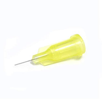32Ga 0.25in Blunt Tip Dispensing Syringe Needle, Yellow 20 PCS