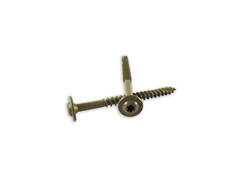 WoodPro Fasteners ST14X312-50PC 1/4-Inch by 3-1/2-Inch Length Round Washer Head Exterior Wood Screws, 50-Pack , Gold