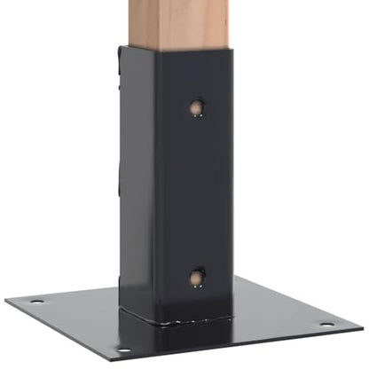 2x2 Square Post Bases 12-Pack Anthracite Steel Brackets - color: Anthracite-A, size: 2.01 x 2.01" (L x W)