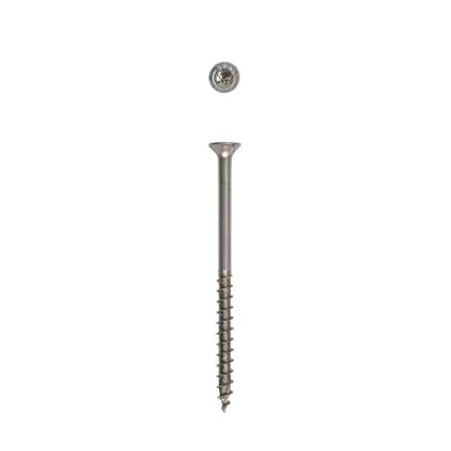 #10 x 3 Exterior Flat Head Construction Wood Screws (1500 pcs) T20+ T-Star Plus Stainless Steel - size: #10 x 3"