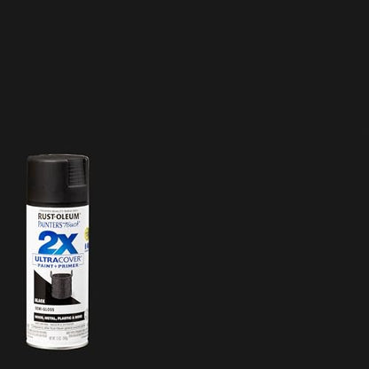 Rust-Oleum Painter's Touch 2X Ultra Cover Spray Paint, Semi-Gloss Black - color: Semi-Gloss Black, size: 12 Ounce (Pack of 1)