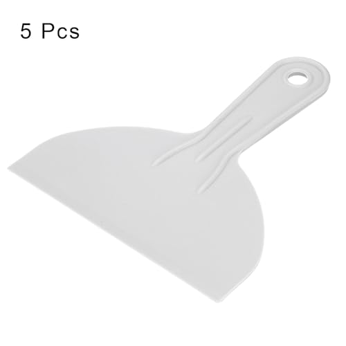 HARFINGTON 5pcs Putty Scraper 5.9" Width 1.7mm Thin Flexible Plastic Putty Knives for Taping Drywall Spreading Painting Wall Scratching Gray - size: 5.9"